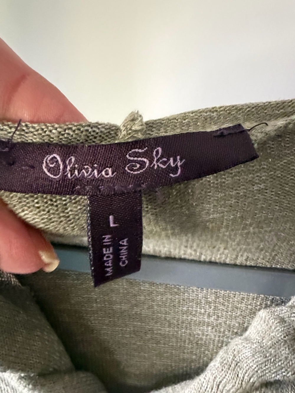 Olivia Sky Lightweight Hooded Zip Cardigan in Olive Green - Picture 2 of 3